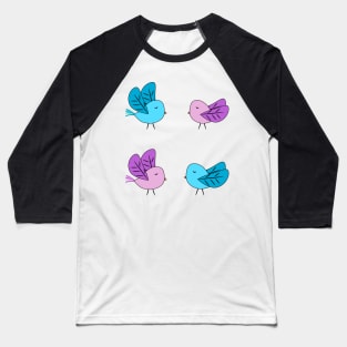 Birds in blue and pink Baseball T-Shirt